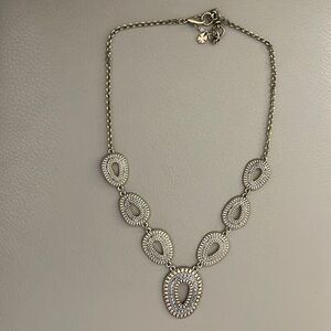 Lucky Brand Gold Tone Teardrop Marcasite Necklace